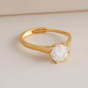 Bague Chevalière en Argent 925 Plaqué Or Rose pour Femme avec Zircon et Sertissage à Griffes – Élégante Bague de Fiançailles – 188519 - Product Image 2