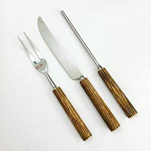 Reasonable Price High on Demand Vintage Style Durable Food Safe Custom Design Natural <b>Black</b> Horn Handle Carving Set from India - Product Image 1
