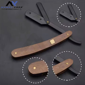 Cuchillas de acero inoxidable con mango de madera, maquinilla de afeitar de garganta de corte recto de calidad Premium, Manual de salón de peluquería profesional para mujeres - Product Image 6