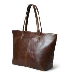 Sac fourre-tout de luxe en cuir véritable marron foncé, doux, unisexe, de haute qualité, grand format, doublure à carreaux, fermeture éclair, pour un usage quotidien au bureau - Product Image 5