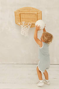 Juguete de Baloncesto de Ratán Natural para Niños, Decoración Ecológica Hecha a Mano Única de Vietnam - Product Image 2