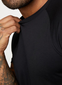 Camiseta de Jersey Hip Hop para Hombre, Talla Grande, 100% Algodón, Diseño en Blanco, Cuello Redondo, Holgada, Larga, 200 g/m², Panel de Contraste Sólido, de Secado Rápido - Product Image 4