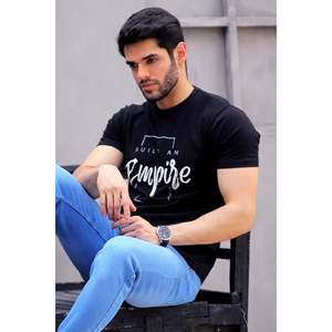 VESILE Men's Summer Crew Neck T-Shirt 100% Cotton Jersey Slim Fit 220 Grams Silk Screen <b>Printing</b> Fashion Styles - Product Image 5