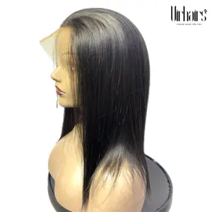 Full Lace Front Perucas Cabelo Vietnamita HD Lace Frontal Perucas de Cabelo Humano Barato Raw Cabelo Humano Forma Reta Mulheres Negras