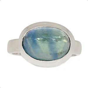 טבעת פלואוריט כחולה אבן חן יוקרה סיטונאי 14K מצופה זהב כסף כחול צבעוני טבעת יהלומים תכשיטי אופנה לנשים 2024-25