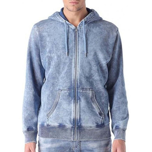 Sudaderas con capucha de buena calidad para hombre, ropa de calle de algodón, sudaderas con capucha de mezclilla lavadas para exteriores, sudaderas con capucha con logotipo personalizado para hombre - Product Image 6