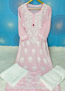Ensemble indien traditionnel Lukhnowi Chikankari Kurti Plazzo pour femmes à la mode filles Varni exporte la meilleure qualité en gros - Product Image 6
