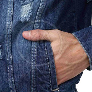 Col rabattu hommes veste en jean grande taille veste en jean utilisation extérieure respirant hommes veste en jean - Product Image 6