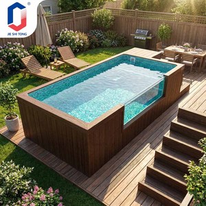 บ้านสระว่ายน้ำสำเร็จรูปพร้อมผนังกระจกและพื้นที่นั่งเล่นในตัว - Product Image 1