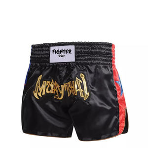 Custom Made MMA Muay Thai Shorts 100% Polyester Logo Brodé Combat Kickboxing Formation Shorts de Boxe pour Hommes - Product Image 4