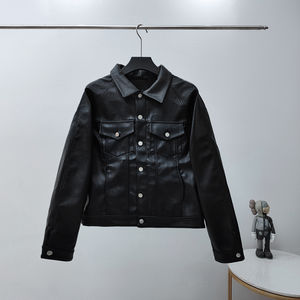 LINCLOT Veste en cuir véritable vintage de luxe pour hommes avec broderie, col montant, design de rue pour la moto en hiver - Product Image 6