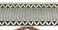 Table de console carrée de luxe moderne avec coussin massif et incrustation d'os, écologique, faite à la main, avec rangement, et tabourets d'appoint artisanaux naturels
