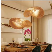 Lampe suspendue au design simple et créatif, éclairage d'intérieur, lustre tissé, luminaire suspendu fait à la main en osier, rotin, bambou, Vietnam TUYET