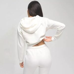 Custom Logo Sportswear Hoodies Workout Fitness <b>Fleece</b> Plus Size Sweatshirt and Sweatpants <b>Jogger</b> Sets Hoodies for <b>Women</b> - Product Image 4