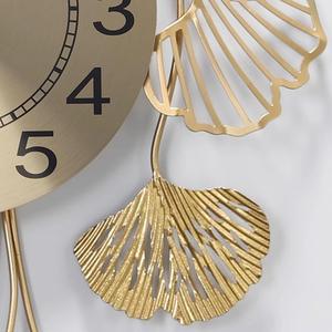 นาฬิกาติดผนังโลหะลายแปะก๊วยสำหรับเป็นของขวัญแต่งงานนาฬิกาแขวนผนังโลหะสำหรับตกแต่งห้องนั่งเล่นและห้องนอน - Product Image 6