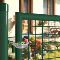 Puerta de Jardín de Malla Metálica con Marco de Tubo Redondo Antioxidante de 4x1.25m, Precio de Fábrica