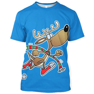 เสื้อยืดลายคริสมาสต์สำหรับผู้ชายเสื้อยืดสีพื้นพิมพ์ลายถักขนาดพลัสไซส์สำหรับผู้ชาย - Product Image 5