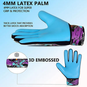Professional Latex Waterproof Breathable Soccer Goalkeeper <b>Gloves</b> Adjustable Wrist Strap Full Finger Protection <b>Lace</b> Closure - Product Image 5
