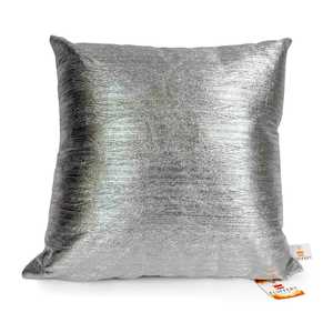 Fluffery Silver Faux Leather Throw <b>Pillow</b> 18 X 18 Cm Square Removable Washable Polyester <b>Decorative</b> Cushion Set - Product Image 1
