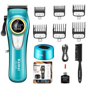 Tondeuse professionnelle sans fil pour hommes avec écran LED, base de charge, 9000 tr/min, outils de coupe de cheveux avec alimentation USB - Product Image 3