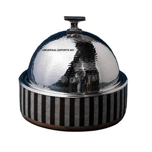 Réchauffeur de nourriture de table de luxe en métal belle qualité fait à la main Casserole de créateur résine fini réchauffeur de nourriture en métal de luxe - Product Image 1