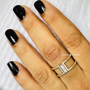 14K แข็งทองธรรมชาติ Baguette คู่แหวนแต่งงานเครื่องประดับที่ดี - Product Image 1