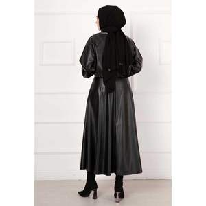 Ensemble 2 pièces jupe en cuir noir - Product Image 3