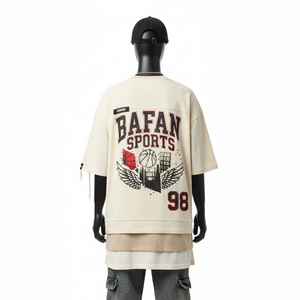 Camiseta de algodón de doble capa para mujer, tela suave y transpirable, capa interior con logotipo serigrafiado y bordado, lista para usar, camisetas de algodón de doble capa - Product Image 2