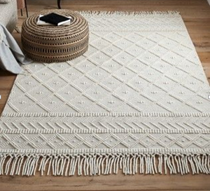 พรมปูพื้นลายดอกไม้ถักจากปอกระเจา กันลื่น เป็นมิตรกับสัตว์เลี้ยง เป็นมิตรกับสิ่งแวดล้อม ใช้ได้สองด้าน ไม่ยับง่าย ขนสั้น - Product Image 2