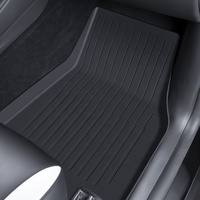 3PCS Tapis de sol imperméable tout temps pour Tesla Tapis de sol en TPE avec clous antidérapants pour accessoires d'intérieur Tesla