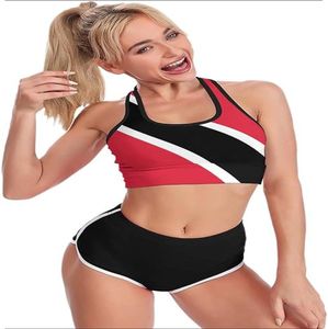 Sujetador deportivo Racerback de alto soporte para mujer, cuello alto, talla grande, cobertura completa, acolchado, inalámbrico, estampado XS, forro de LICRA alto - Product Image 5