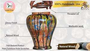 Colorful <b>Wooden</b> <b>Urns</b> <b>for</b> Adult Male and Female Cremation Memorial Decorative <b>Urns</b> <b>for</b> <b>Ashes</b> Funeral Caskets <b>for</b> Pets - Product Image 2