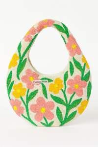 Bolso de hombro floral con cuentas hecho a mano, monedero Hobo con patrón de margaritas multicolor para mujer, accesorio bohemio elegante y de moda - Product Image 4