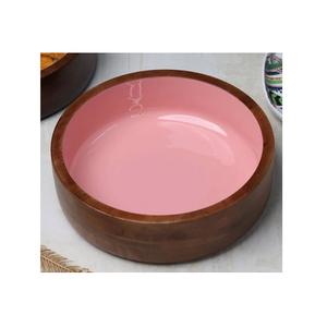 Design attrayant bol en bois pour légumes et soupe motif de fleurs pour la vaisselle prix de gros bol en bois d'acacia - Product Image 5