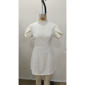 Vestido Mini de Satén con Cuello Alto y Manga Corta para Mujer, Marca Jane's, con Detalle de Espalda Descubierta en Forma de Mariposa y Cinturón en la Cintura, para la Noche - Product Image 6