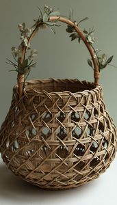 Nature Luxe Verda Handwoven Seagrass Vase Elegant Floral Arrangements Bloom Design Wood Bamboo Material Handwoven Rattan - Product Image 3