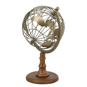 Globo Terráqueo Antiguo con Base de Metal, Globo Giratorio Vintage para Escritorio de Oficina, Globo Geográfico Educativo para Estudiantes - Product Image 3