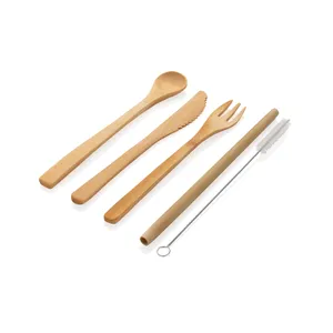 Ensemble de couverts en bambou écologiques pour le camping et les aventures en plein air - Product Image 3