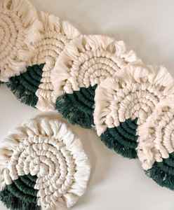 Juego de posavasos de mesa de macramé hecho a mano colorido al por mayor, alfombrillas redondas para decoración del hogar, uso en comedor - Product Image 4