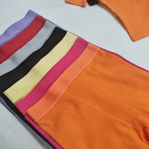 Conjunto de 2 Piezas de Ropa de Estar de Manga Larga con Canalé de Algodón, Logotipo Personalizado, Talla Grande para Mujer, Impermeable, de Secado Rápido, Estilo Hip Hop - Product Image 4