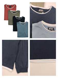 Ropa suave para niños, camiseta de manga larga para niño, cuello redondo, puño en contraste, camisas informales para niño - Product Image 4