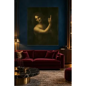 Fida Leonardo da Vinci - Saint Jean Baptiste pointant vers le haut - Impression sur toile - Product Image 2