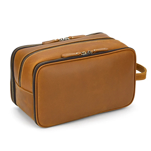 Trousse de toilette de voyage de haute qualité pour femmes hommes sacs à cosmétiques en cuir rétro femme sac de maquillage de voyage étanche - Product Image 6