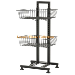 Design unique en métal de grande taille Organisation de stockage seau et panier à deux niveaux couleur noire enduit de poudre ustensiles de table - Product Image 1