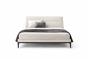 Karpathos Modern Upholstered <b>Platform</b> <b>Bed</b> | Italian Minimalist Luxury <b>Wooden</b>-Fabric <b>Bed</b> | Hotel & Residential Bedroom Furniture - Product Image 2