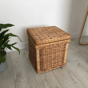 Cesta de Mimbre Estilo Boho para Almacenamiento de Ropa Sucia - Product Image 3