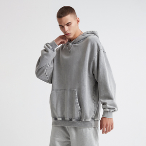 Sweats à capuche en éponge française de haute qualité 420gsm pull à capuche lourd épaule tombante sans cordes sweats à capuche pour hommes surdimensionnés lourds - Product Image 1