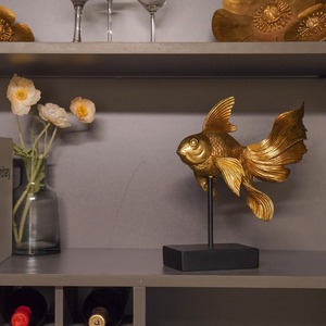 Décoration de table de poisson d'or de luxe Accent pièce maîtresse décorative élégante pour l'intérieur de la maison bureau événement cadeau affichage Sculpture - Product Image 5