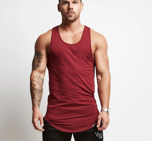 Débardeur de sport côtelé sans manches en coton épais et sans manches pour hommes, gilet d'entraînement sportif pour la course à pied - Product Image 1