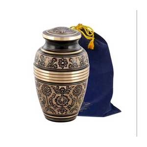 Venta caliente con diseño de precio razonable y urna funeraria hecha a mano Urna de metal Cremación Fabricación india con alta calidad - Product Image 6